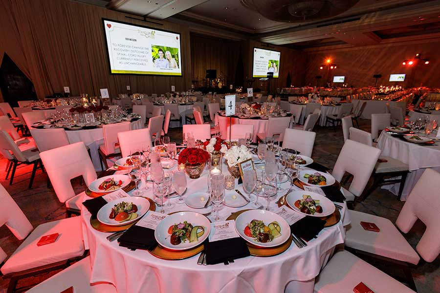 A premier table set for the Stand Up For A Cause dinner